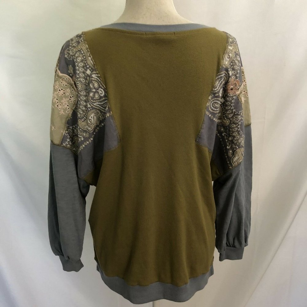 Free People Feelin It Top Relaxed Army Green XS - Picture 6 of 7